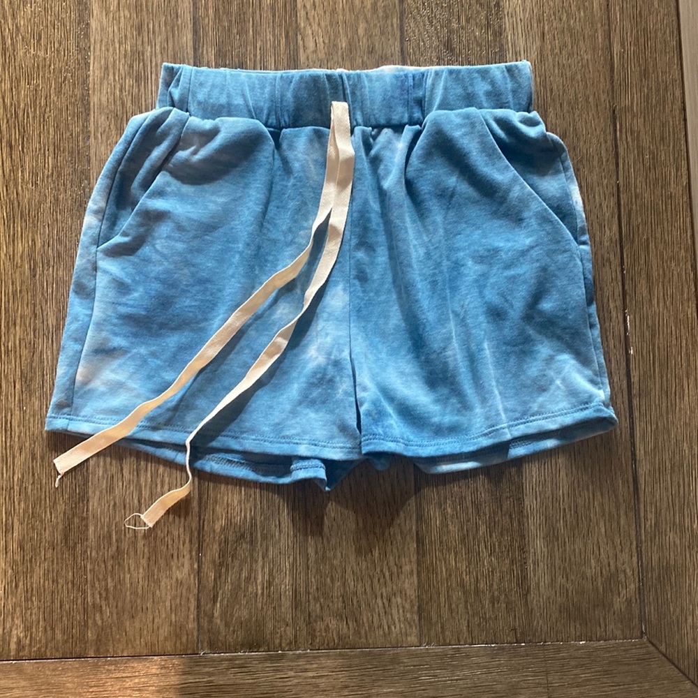 Blue Tie Dye Lounge Set Shorts